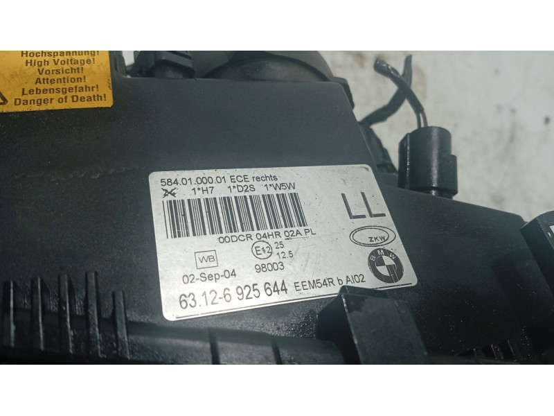 Recambio de faro derecho para bmw 3 (e46) 325 i referencia OEM IAM 63127165776 / VERE0562  
