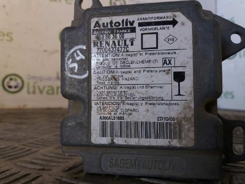 Recambio de centralita airbag para renault scenic (ja..) 1.9 dti diesel cat   |   0.99 - 0.03 | 1999 - 2003 | 98 cv / 72 kw refe