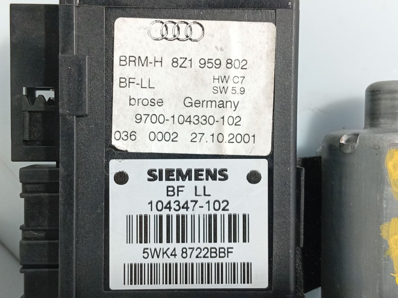 Recambio de motor elevalunas delantero derecho para audi a2 (8z0) 1.4 tdi referencia OEM IAM   