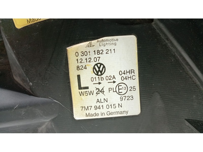 Recambio de faro izquierdo para seat alhambra (7v8, 7v9) 1.9 tdi referencia OEM IAM 7M1941015K  