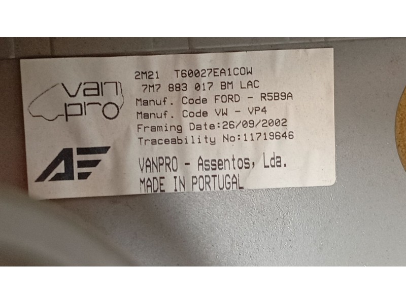 Recambio de asiento para seat alhambra (7v8, 7v9) 1.9 tdi referencia OEM IAM   