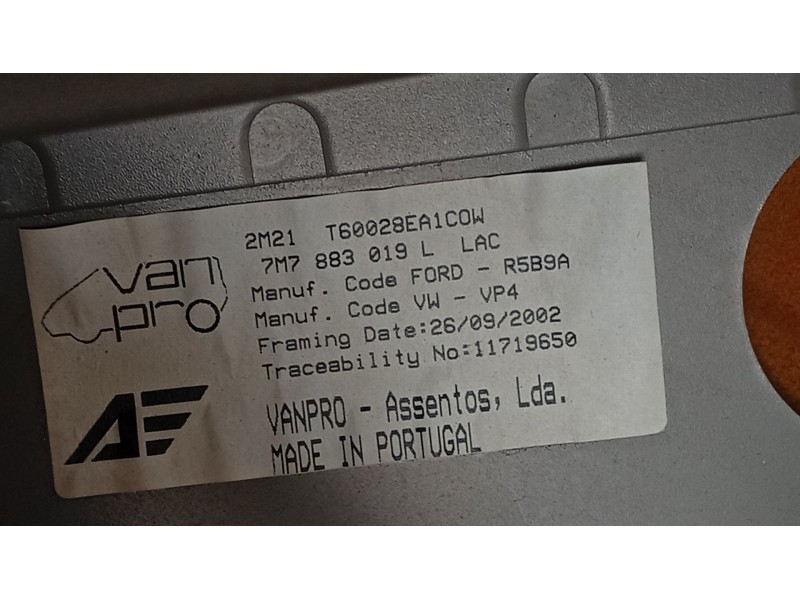 Recambio de asiento para seat alhambra (7v8, 7v9) 1.9 tdi referencia OEM IAM   