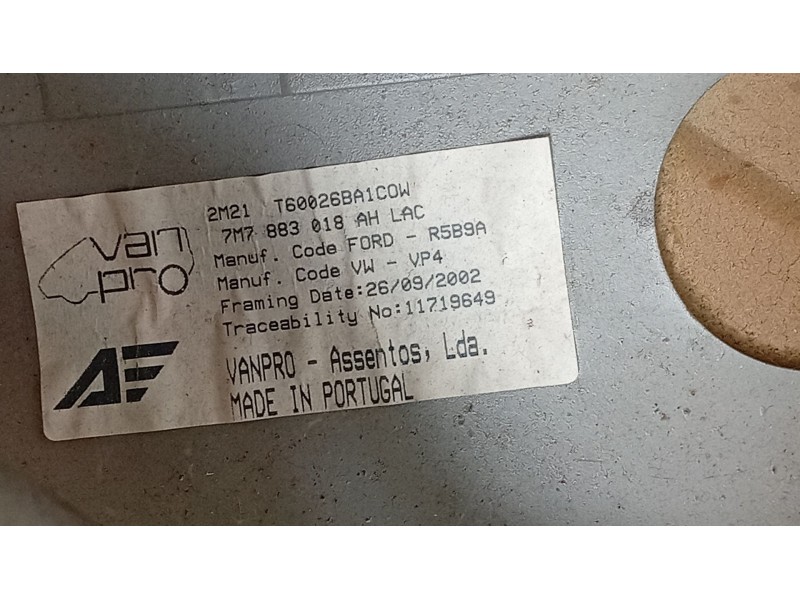 Recambio de asiento para seat alhambra (7v8, 7v9) 1.9 tdi referencia OEM IAM   