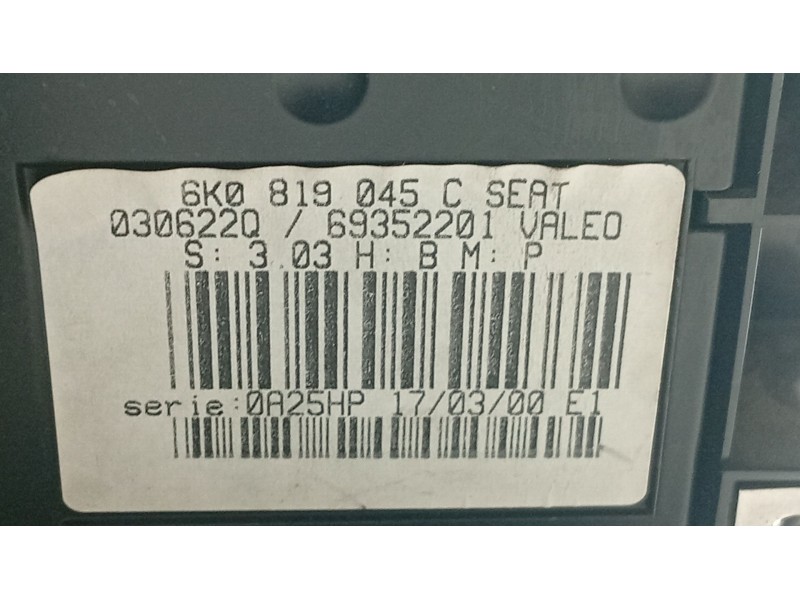 Recambio de mando climatizador para seat ibiza ii (6k1) 1.9 sdi referencia OEM IAM 6K0819045B  