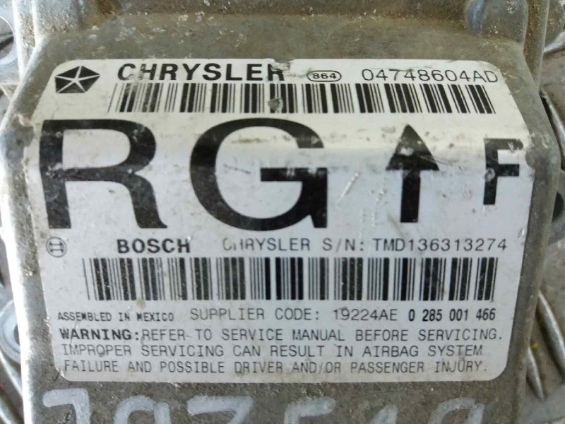 Recambio de centralita airbag para chrysler voyager (rg) 2.5 crd cat   |   0.01 - ... | 2001 | 143 cv / 105 kw referencia OEM IA