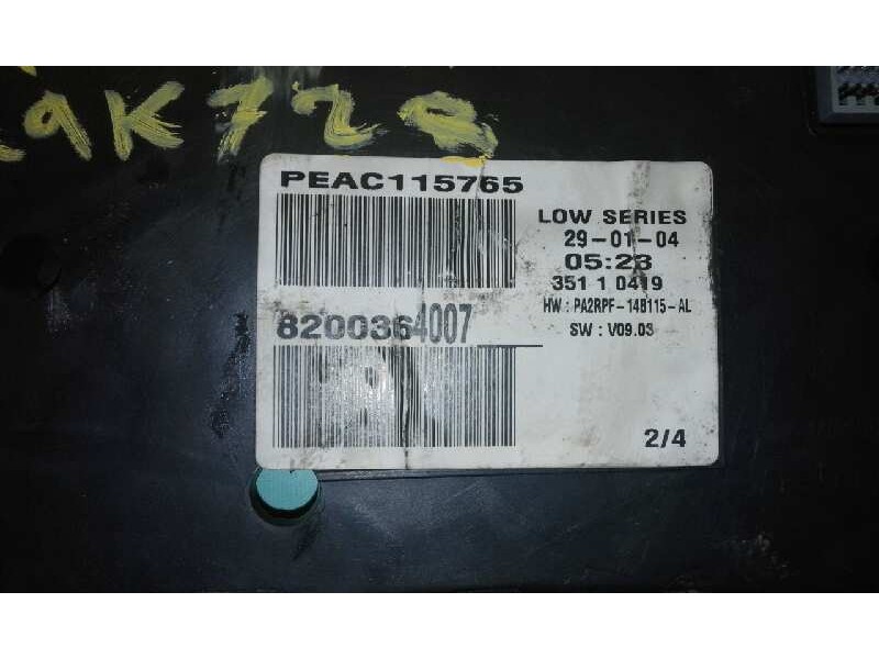 Recambio de cuadro instrumentos para renault megane ii berlina 5p confort expression   |   07.02 - 12.05 | 2002 - 2005 | 101 cv 