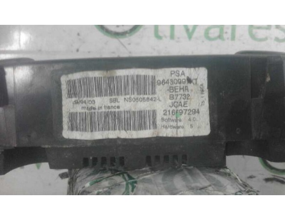 Recambio de mando climatizador para  referencia OEM IAM 9643099HXT  