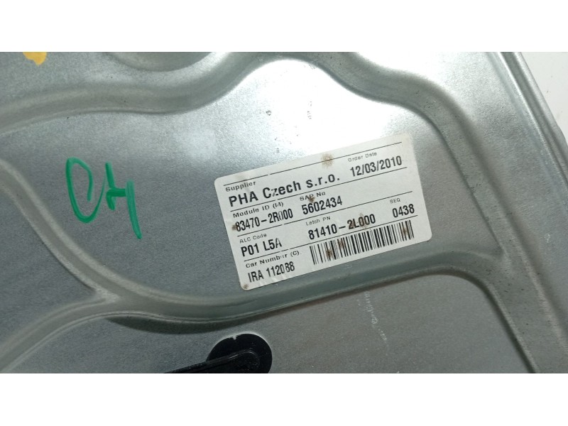 Recambio de elevalunas trasero izquierdo para hyundai i30 (fd) 1.4 referencia OEM IAM 834712R000  
