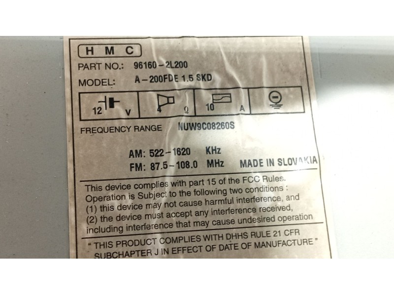 Recambio de sistema audio / radio cd para hyundai i30 (fd) 1.4 referencia OEM IAM   