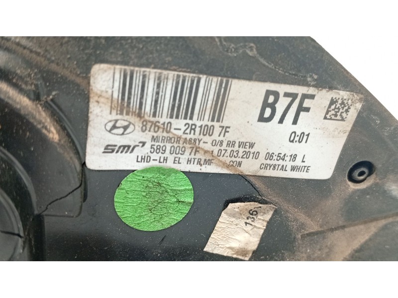 Recambio de retrovisor izquierdo para hyundai i30 (fd) 1.4 referencia OEM IAM   
