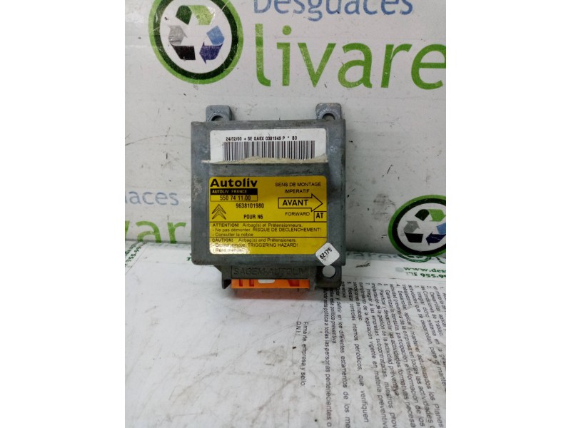 Recambio de centralita airbag para  referencia OEM IAM 9638101980  