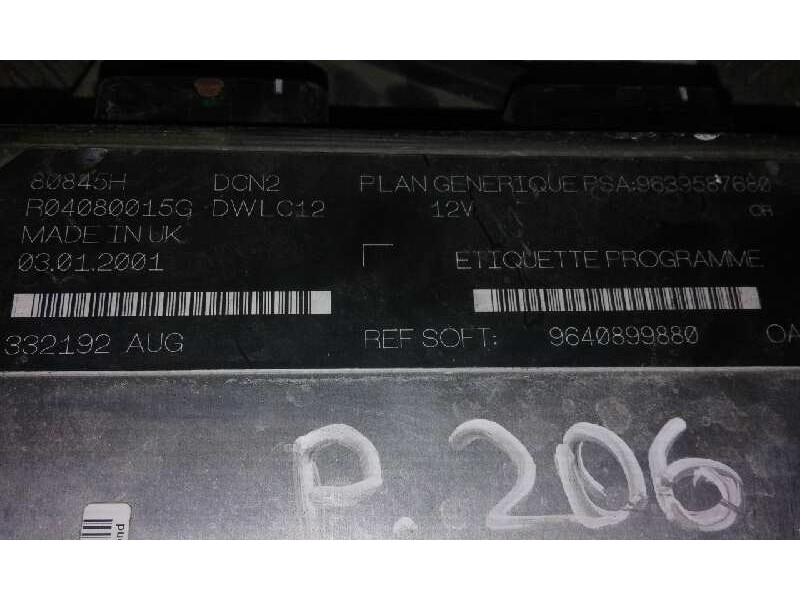 Recambio de centralita motor uce para peugeot 206 berlina xr   |   06.98 - 12.02 | 1998 - 2002 | 69 cv / 51 kw referencia OEM IA