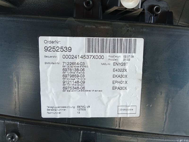 Recambio de maneta interior delantera derecha para bmw 1 (e87) 116 d referencia OEM IAM 51417145076  