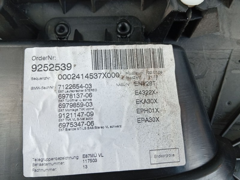 Recambio de maneta interior delantera izquierda para bmw 1 (e87) 116 d referencia OEM IAM 51417145075 / 51417122661  