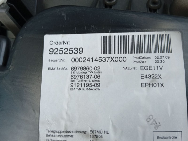 Recambio de maneta interior trasera derecha para bmw 1 (e87) 116 d referencia OEM IAM 51417145076 / 51417122662  