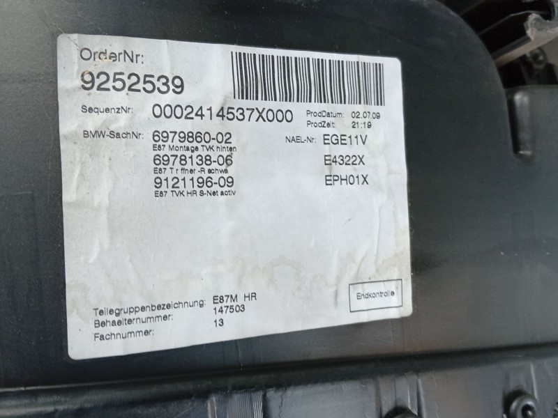 Recambio de maneta interior trasera izquierda para bmw 1 (e87) 116 d referencia OEM IAM 51417145075  