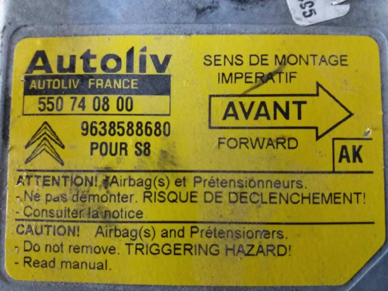 Recambio de centralita airbag para citroen saxo 1.1   |   0.99 - 0.03 | 1999 - 2003 | 60 cv / 44 kw referencia OEM IAM 550740800