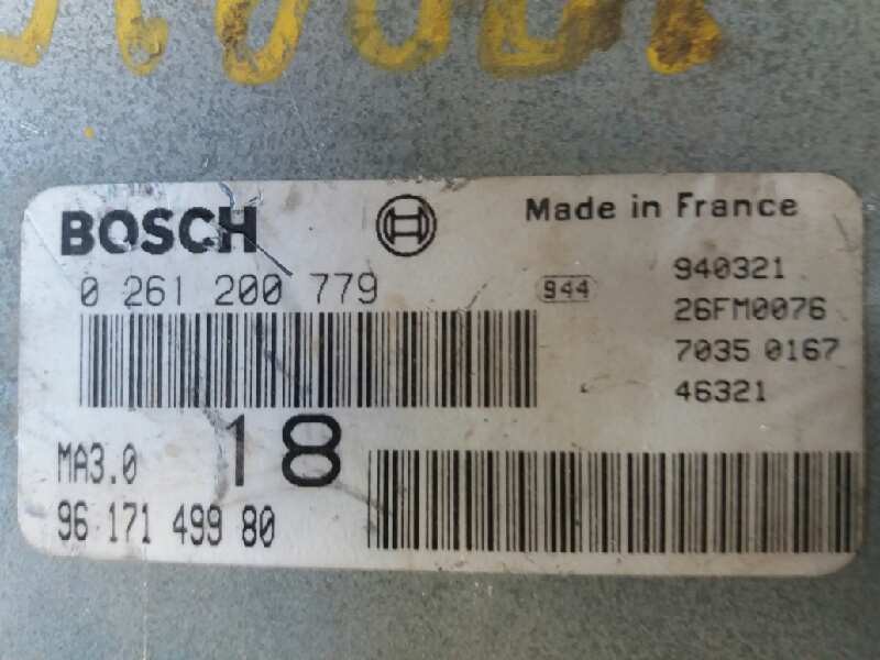 Recambio de centralita motor uce para citroen zx 1.4   |   0.91 - 0.98 | 1991 - 1998 | 75 cv / 55 kw referencia OEM IAM 02612007