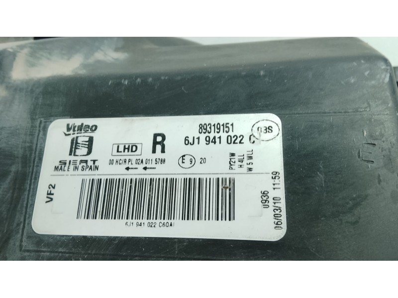 Recambio de faro derecho para seat ibiza iv (6j5, 6p1) 1.6 tdi referencia OEM IAM 6J1941022C  