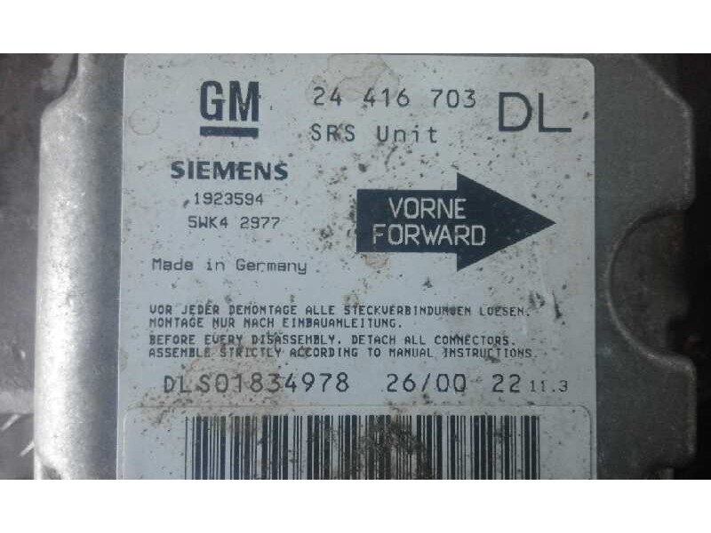 Recambio de centralita airbag para opel astra g caravan    |   0.98 - 0.04 | 1998 - 2004 referencia OEM IAM 5WK42977 24416703 
