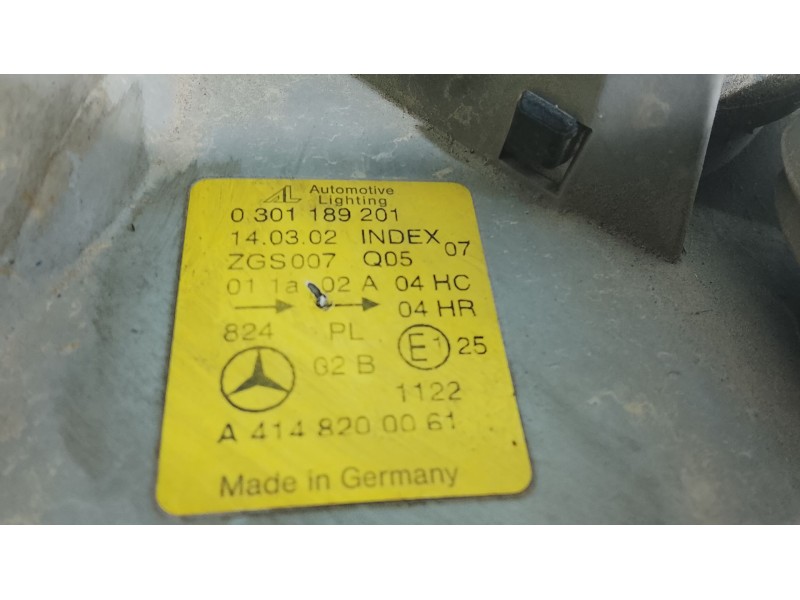Recambio de faro izquierdo para mercedes-benz vaneo (w414) furgoneta compacta referencia OEM IAM 4148200061 0301189201 