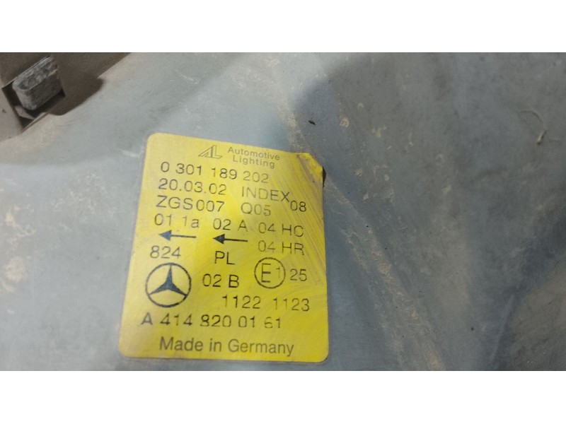 Recambio de faro derecho para mercedes-benz vaneo (w414) furgoneta compacta referencia OEM IAM 4148200161 0301189202 