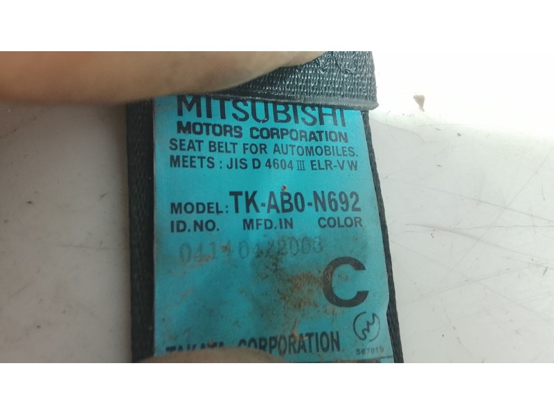 Recambio de cinturon seguridad trasero derecho para mitsubishi outlander (cu0w) 2.0 cat referencia OEM IAM   
