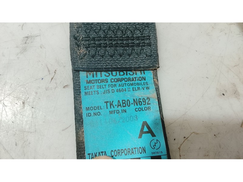 Recambio de cinturon seguridad trasero izquierdo para mitsubishi outlander (cu0w) 2.0 cat referencia OEM IAM   