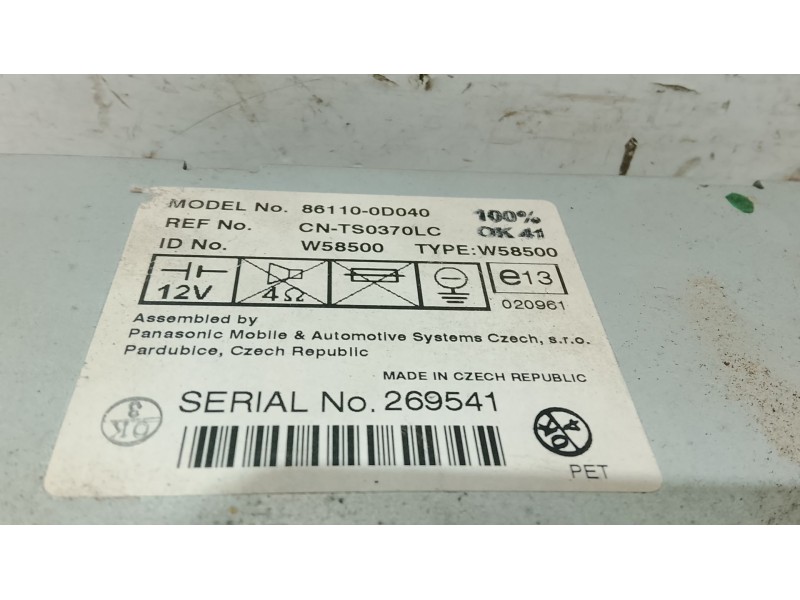 Recambio de sistema audio / radio cd para toyota yaris (_p1_) 1.3 (scp12_, scp13_) referencia OEM IAM   