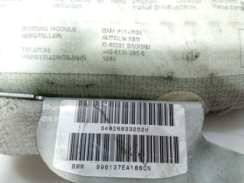 Recambio de airbag lateral delantero derecho para bmw 7 (e38) 730 d referencia OEM IAM   