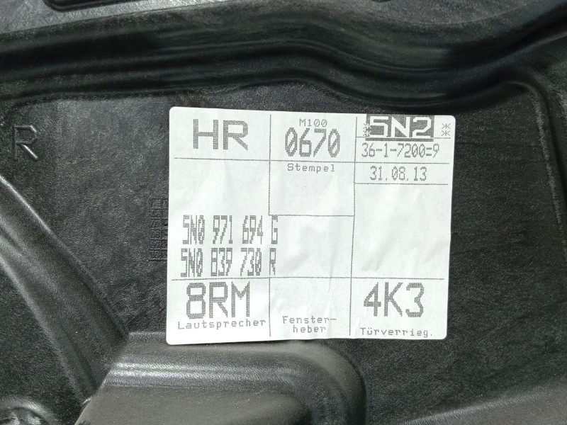 Recambio de elevalunas trasero derecho para volkswagen tiguan (5n_) 2.0 tdi referencia OEM IAM   