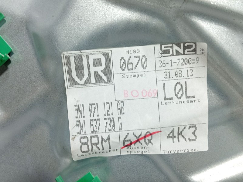Recambio de elevalunas delantero derecho para volkswagen tiguan (5n_) 2.0 tdi referencia OEM IAM   