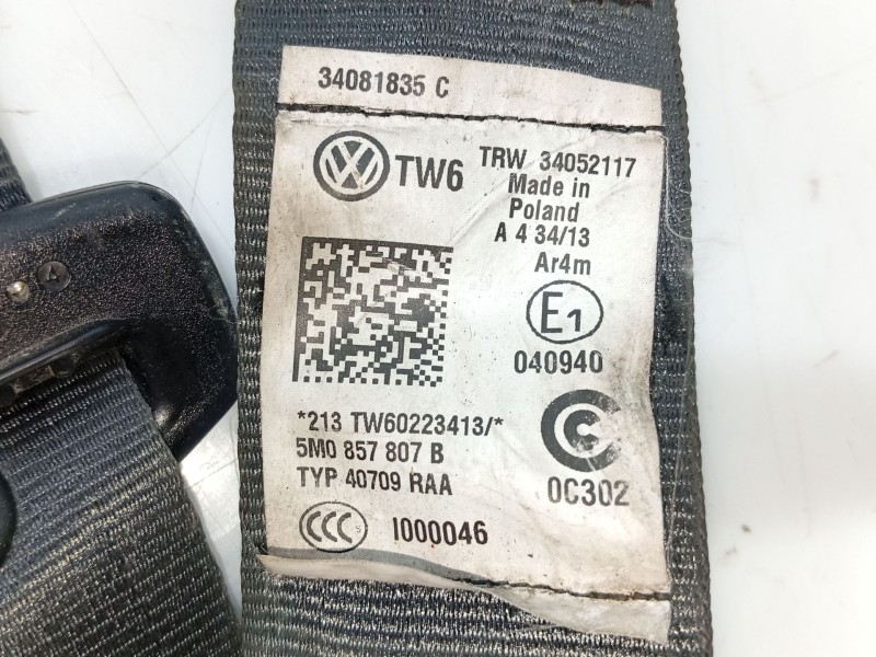 Recambio de cinturon seguridad trasero central para volkswagen tiguan (5n_) 2.0 tdi referencia OEM IAM   