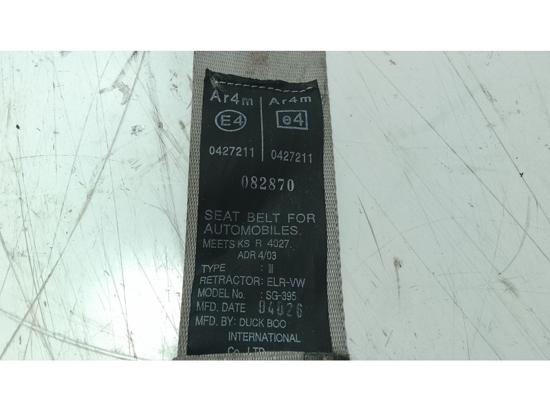Recambio de cinturon seguridad trasero derecho para kia carnival ii (gq) 2.9 crdi referencia OEM IAM   