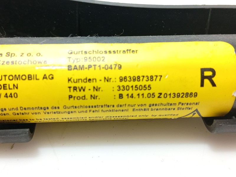 Recambio de anclaje cinturon delantero derecho para citroën c2 (jm_) 1.4 hdi referencia OEM IAM   