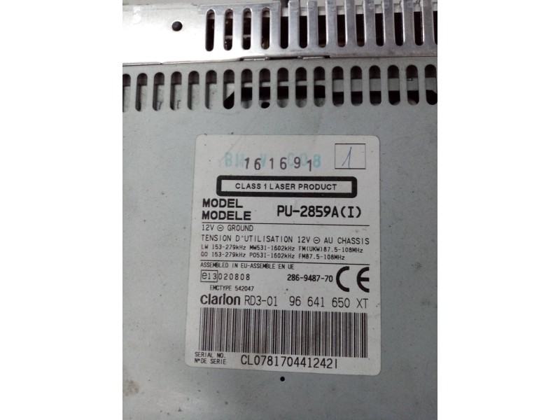 Recambio de sistema audio / radio cd para  referencia OEM IAM 96641650  