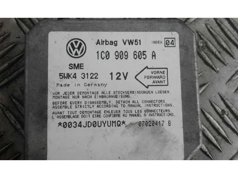Recambio de centralita airbag para seat toledo (1m2) stella   |   01.99 - 12.04 | 1999 - 2004 | 105 cv / 77 kw referencia OEM IA