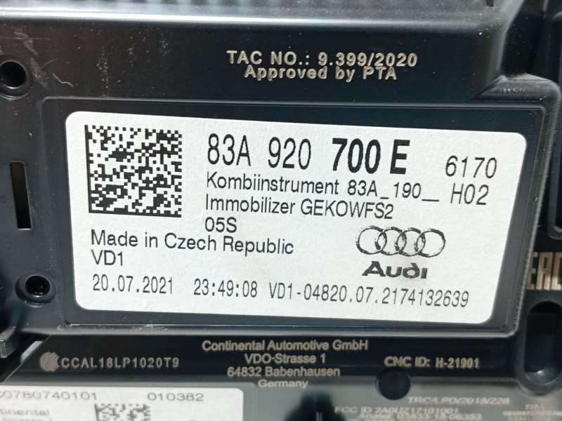 Recambio de cuadro instrumentos para audi q3 sportback (f3n) 35 tdi referencia OEM IAM   