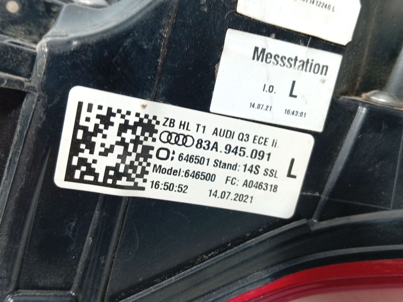 Recambio de piloto trasero izquierdo para audi q3 sportback (f3n) 35 tdi referencia OEM IAM   