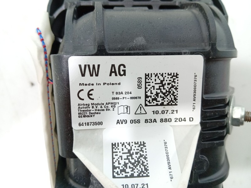 Recambio de airbag delantero derecho para audi q3 sportback (f3n) 35 tdi referencia OEM IAM   