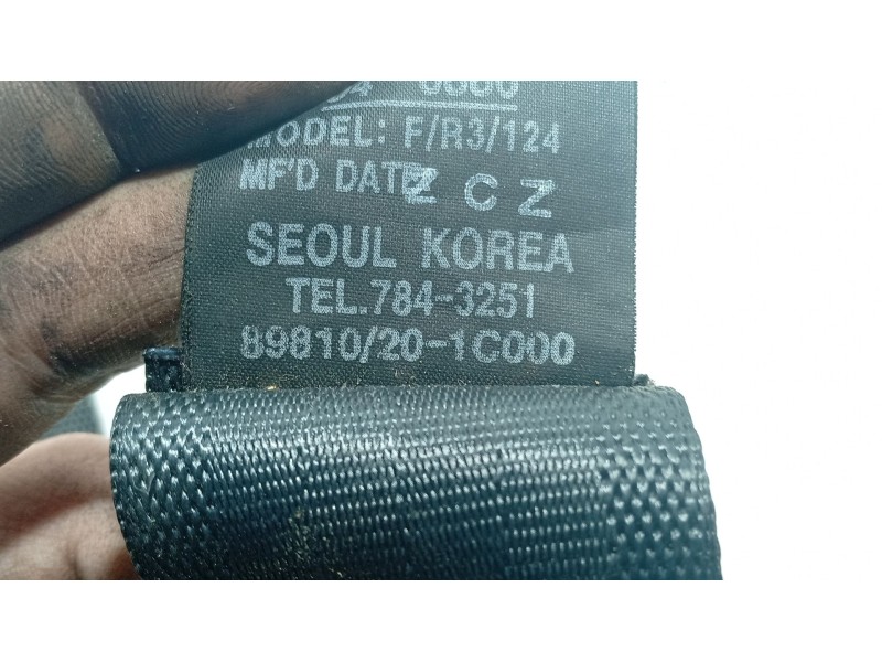 Recambio de cinturon seguridad trasero izquierdo para hyundai getz (tb) 1.1 referencia OEM IAM 898101C000LT  