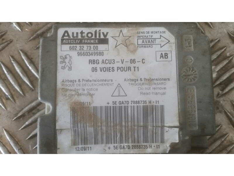 Recambio de centralita airbag para peugeot 207 1.4 hdi   |   0.06 - ... | 2006 | 68 cv / 50 kw referencia OEM IAM 9660349980  
