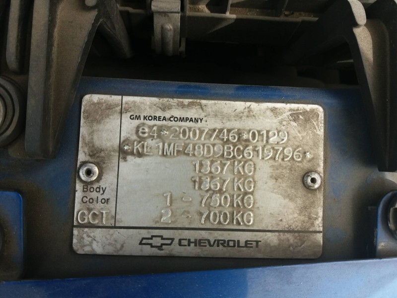 chevrolet spark 1.2 cat   |   0.09 - ... | 2009 | 82 cv / 60 kw del año 2009