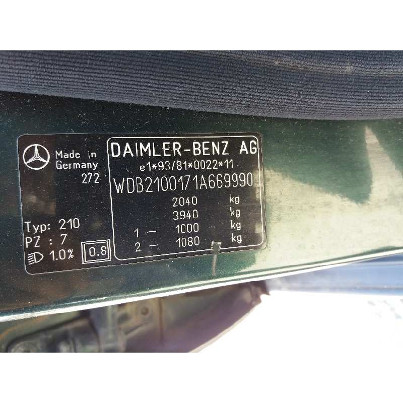 mercedes clase e (w210) berlina diesel 2.9 turbodiesel cat   |   0.95 - 0.02 | 1995 - 2002 | 129 cv / 95 kw del año 1995 mercedes clase e (w210) berlina diesel 2.9 turbodiesel cat   |   0.95 - 0.02 | 1995 - 2002 | 129 cv / 95 kw del año 1995