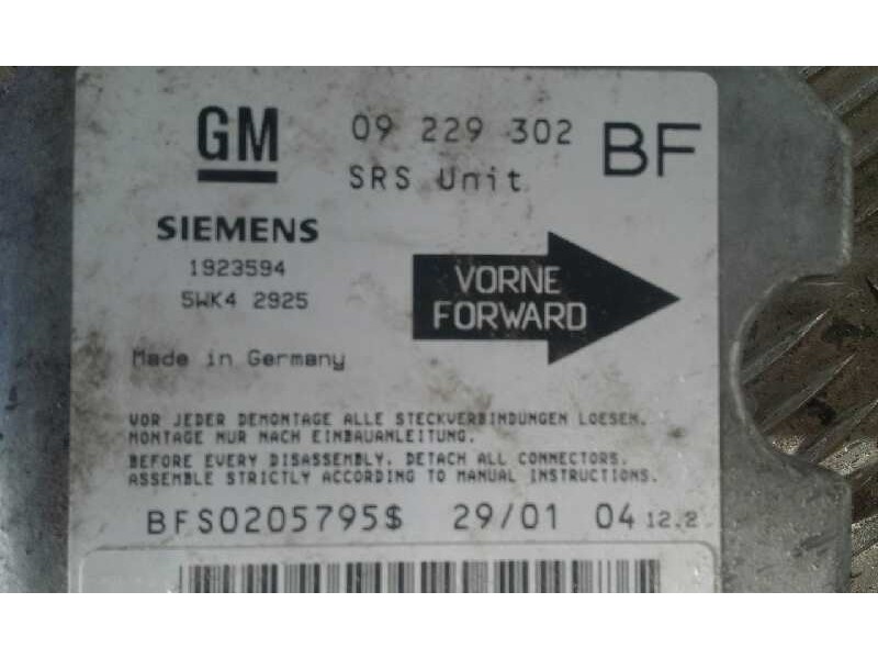 Recambio de centralita airbag para opel astra g berlina 2.0 dti   |   0.98 - ... | 1998 | 101 cv / 74 kw referencia OEM IAM   