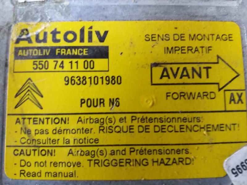 Recambio de centralita airbag para citroen xsara berlina    |   0.97 - 0.05 | 1997 - 2005 referencia OEM IAM 550741100 963810198