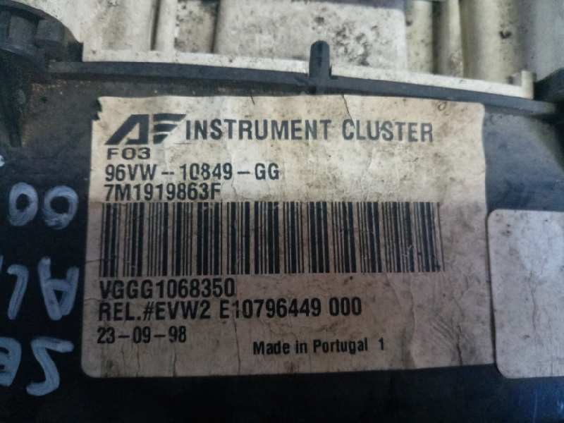 Recambio de cuadro instrumentos para seat alhambra (7v8) se   |   11.97 - 12.99 | 1997 - 1999 | 110 cv / 81 kw referencia OEM IA