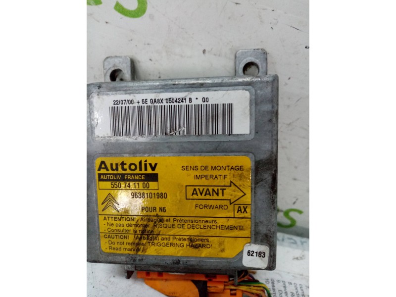 Recambio de centralita airbag para citroen xsara berlina 1.9 turbodiesel   |   0.97 - ... | 1997 | 90 cv / 66 kw referencia OEM 