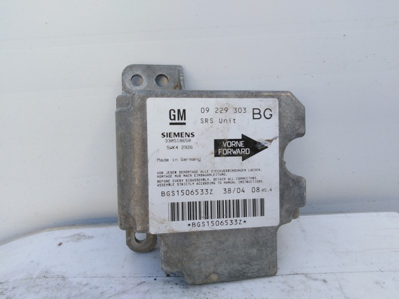 Recambio de centralita airbag para  referencia OEM IAM  09229303 5WK42926