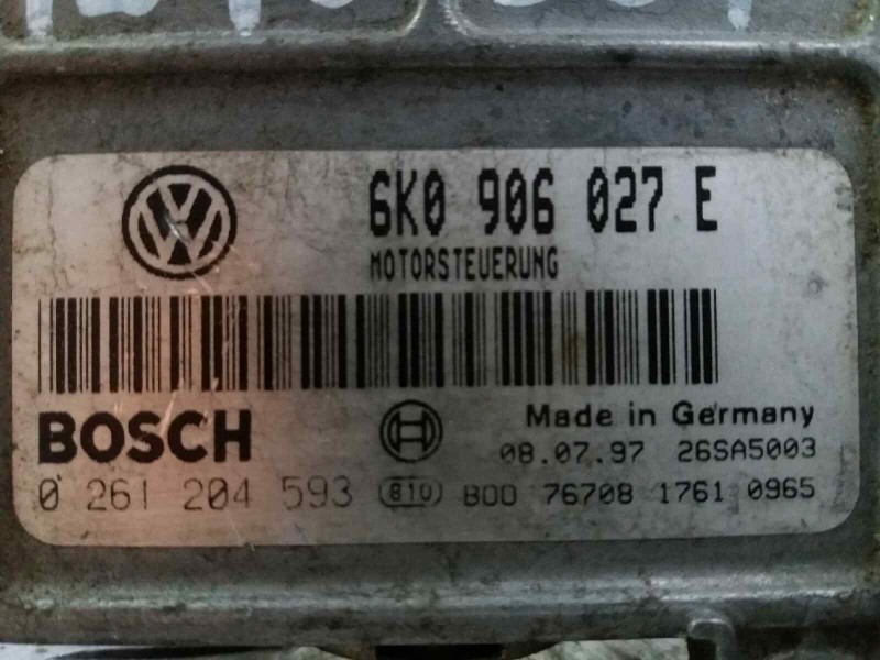 Recambio de centralita motor uce para seat ibiza (6k) 1.4   |   0.93 - ... | 1993 | 60 cv / 44 kw referencia OEM IAM 0261204593 